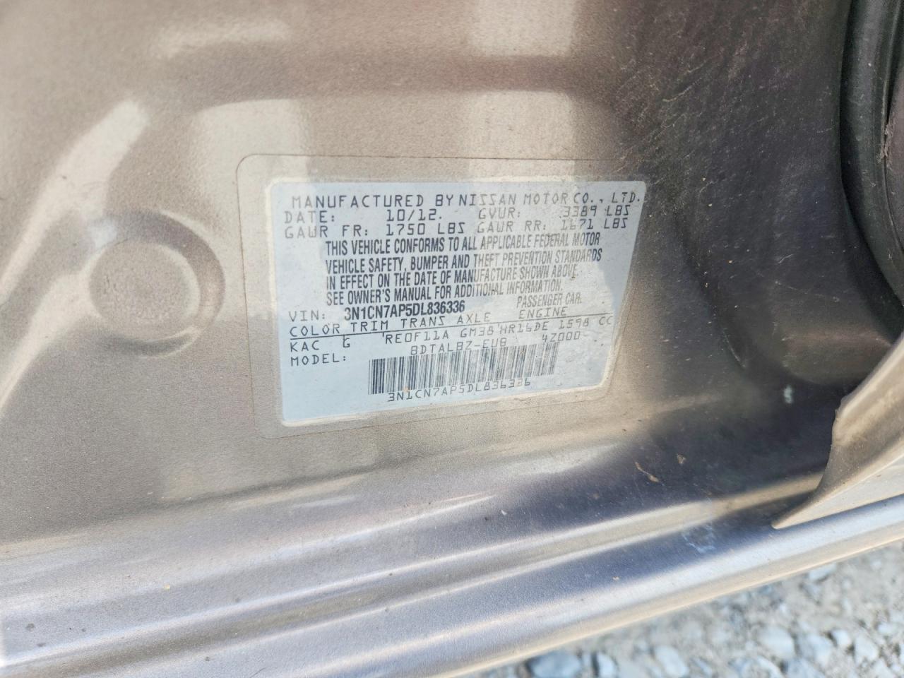 2013 NISSAN VERSA