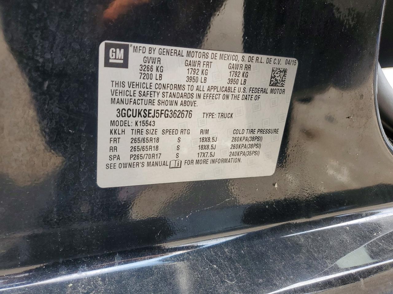 2015 CHEVROLET SILVERADO