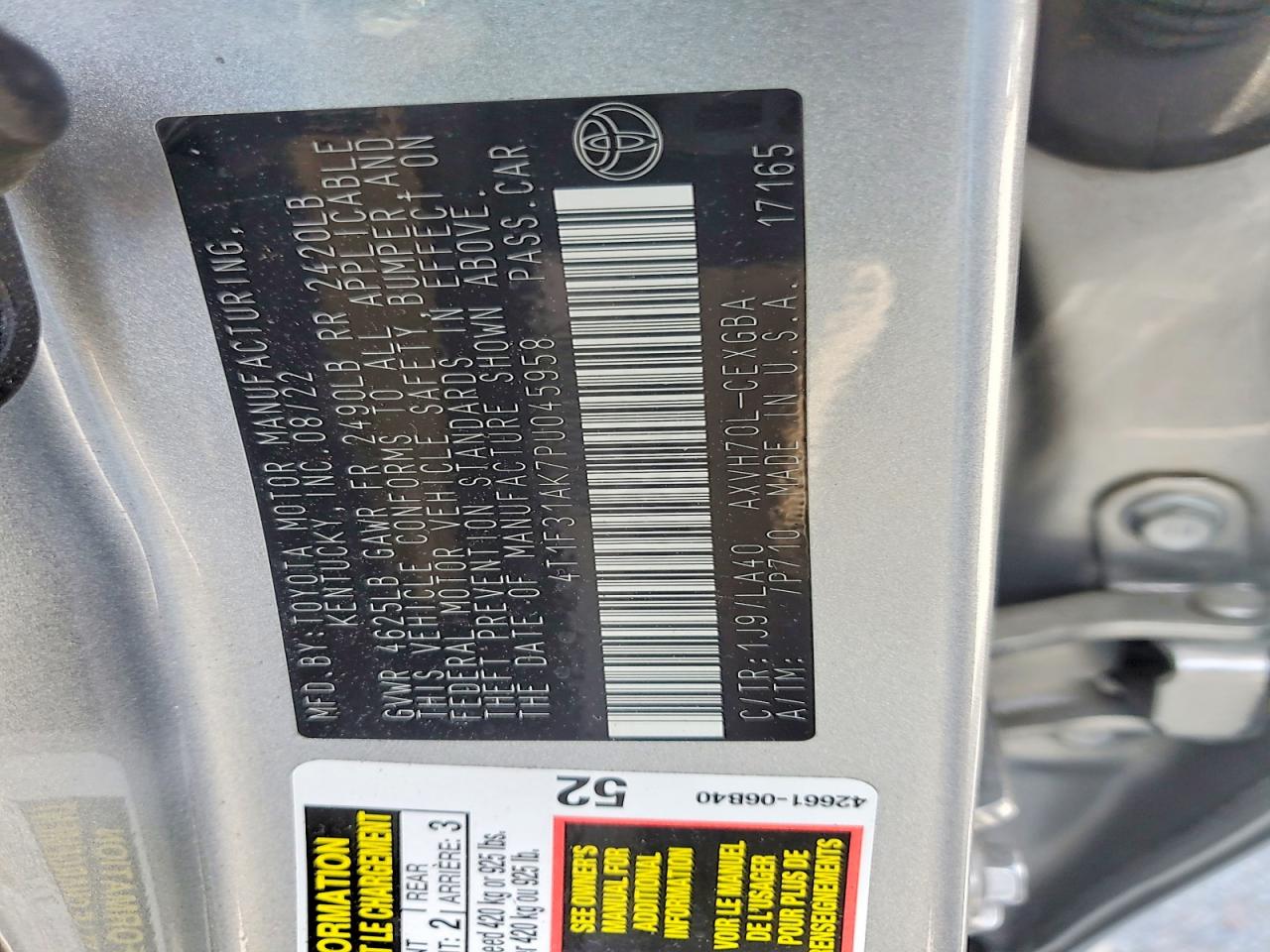2023 TOYOTA CAMRY