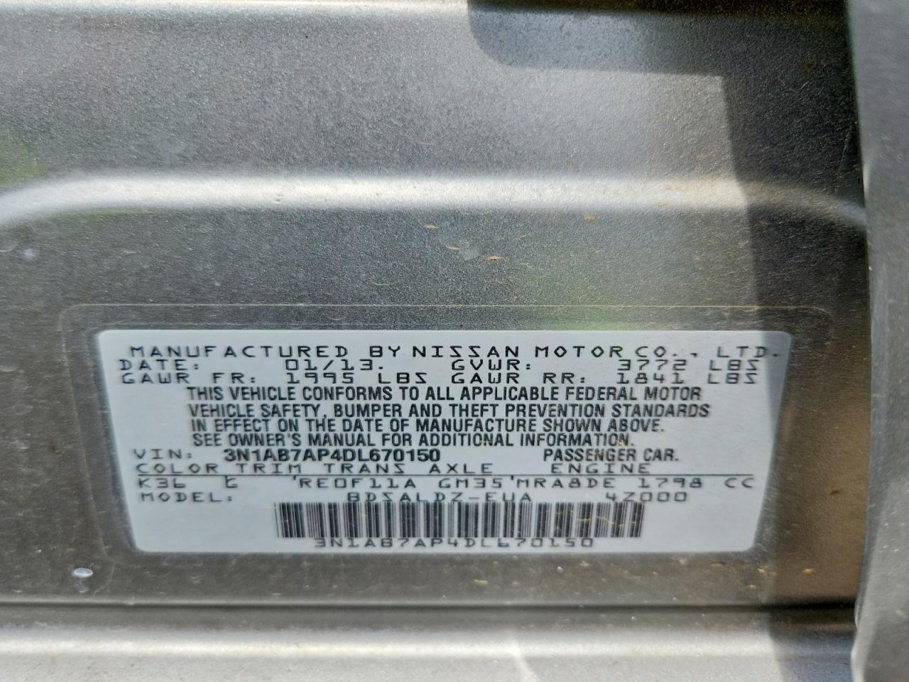 2013 NISSAN SENTRA