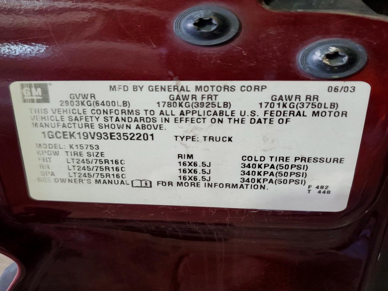 2003 CHEVROLET ALL Models