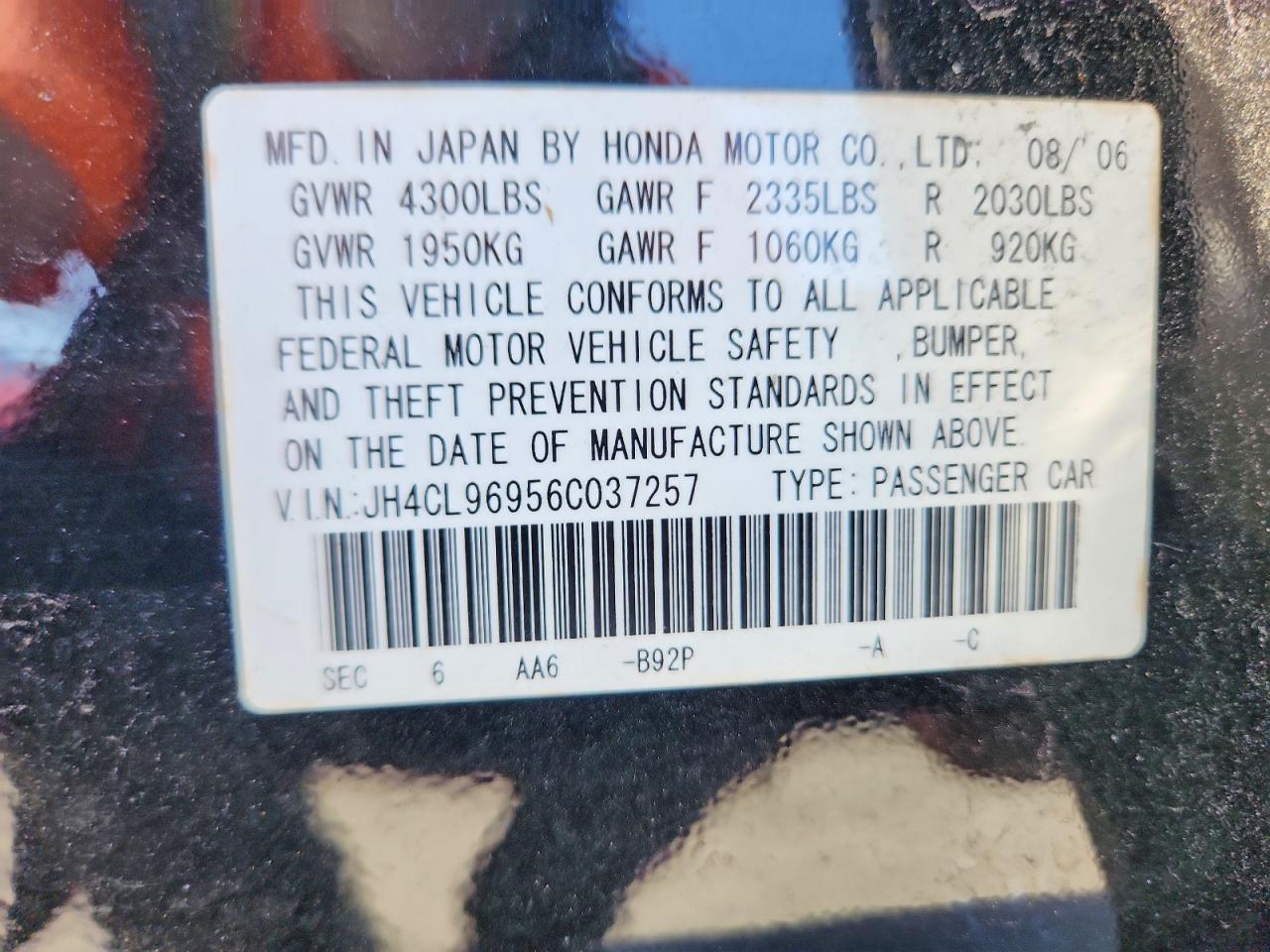 2006 ACURA TSX