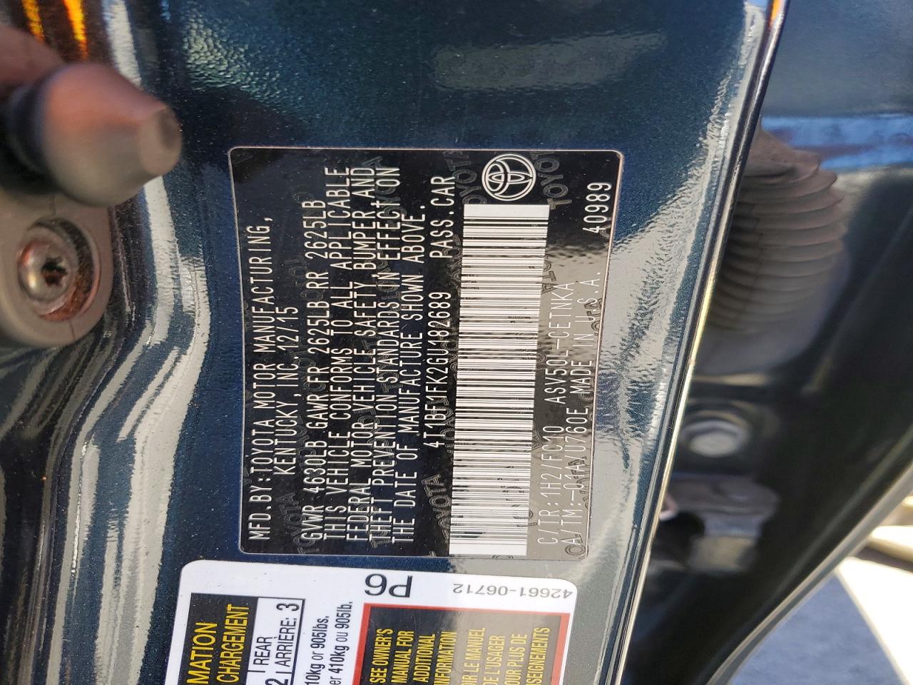 2016 TOYOTA CAMRY