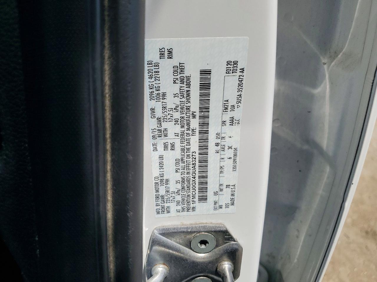2016 FORD ESCAPE