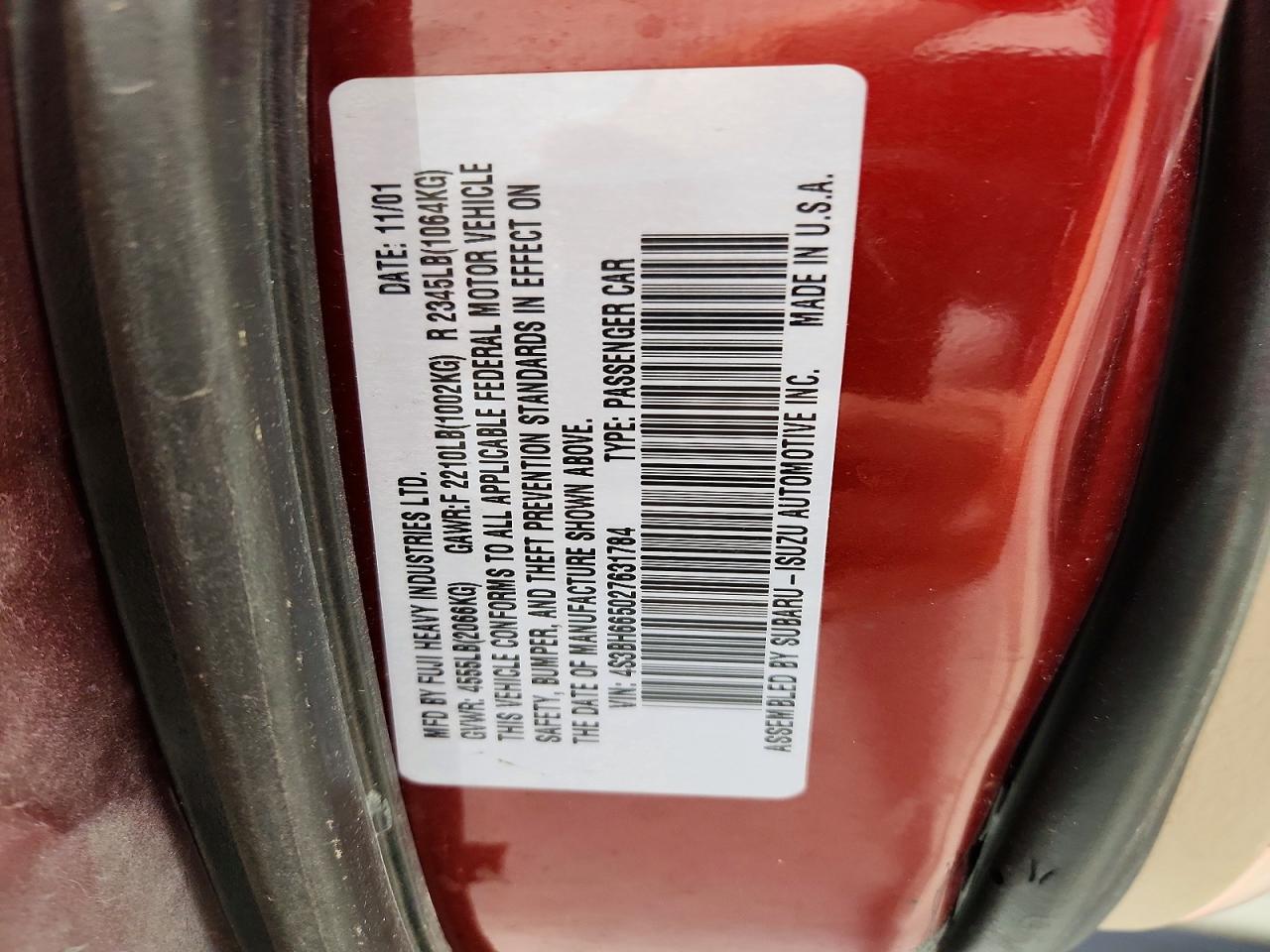 2002 SUBARU LEGACY