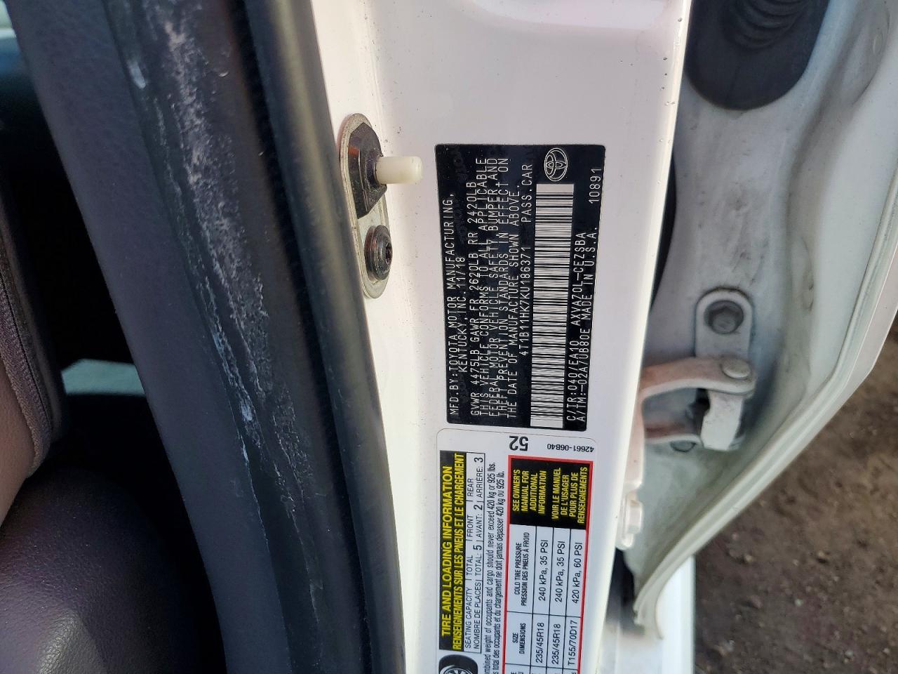 2019 TOYOTA CAMRY