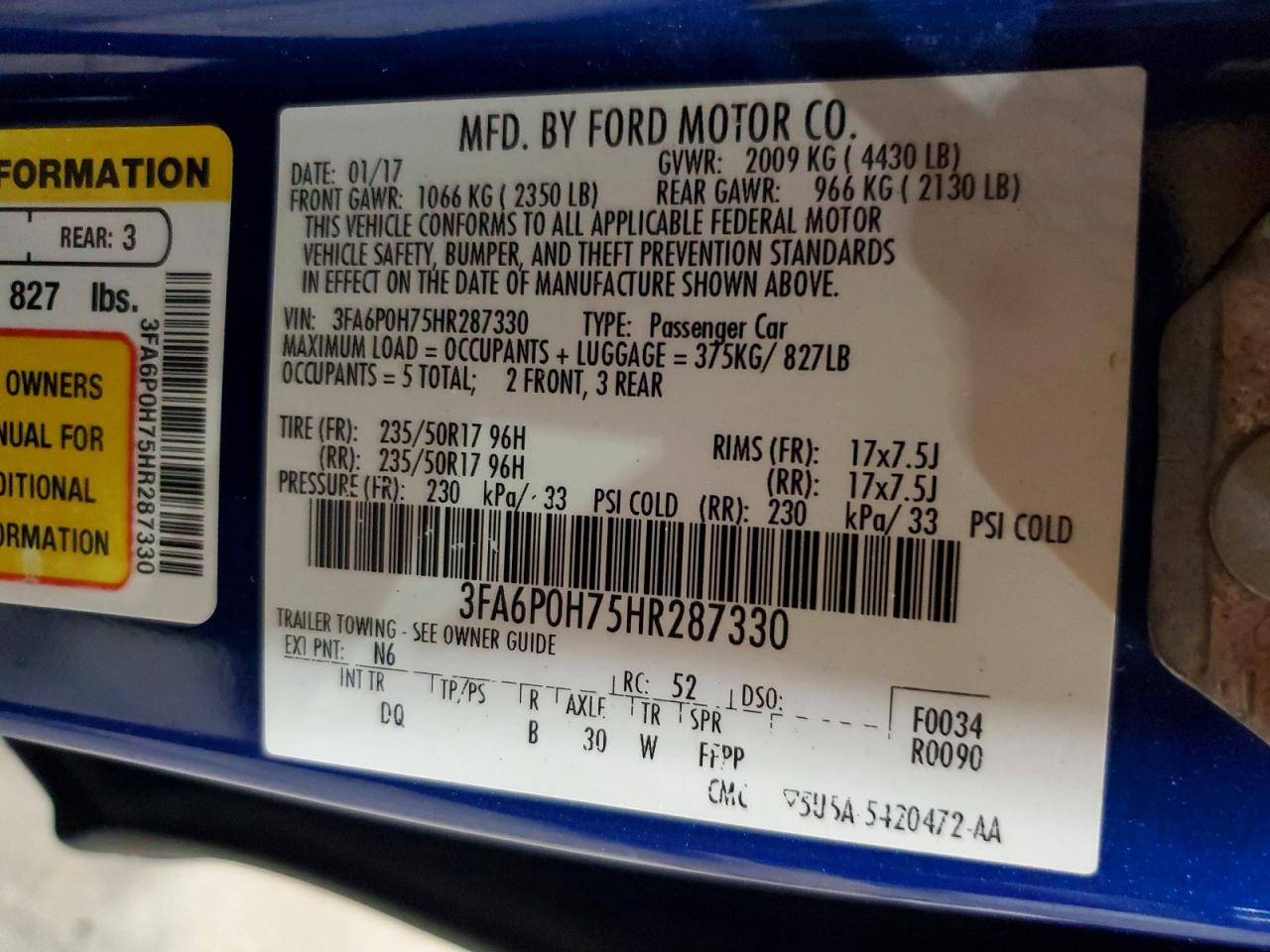 2017 FORD FUSION