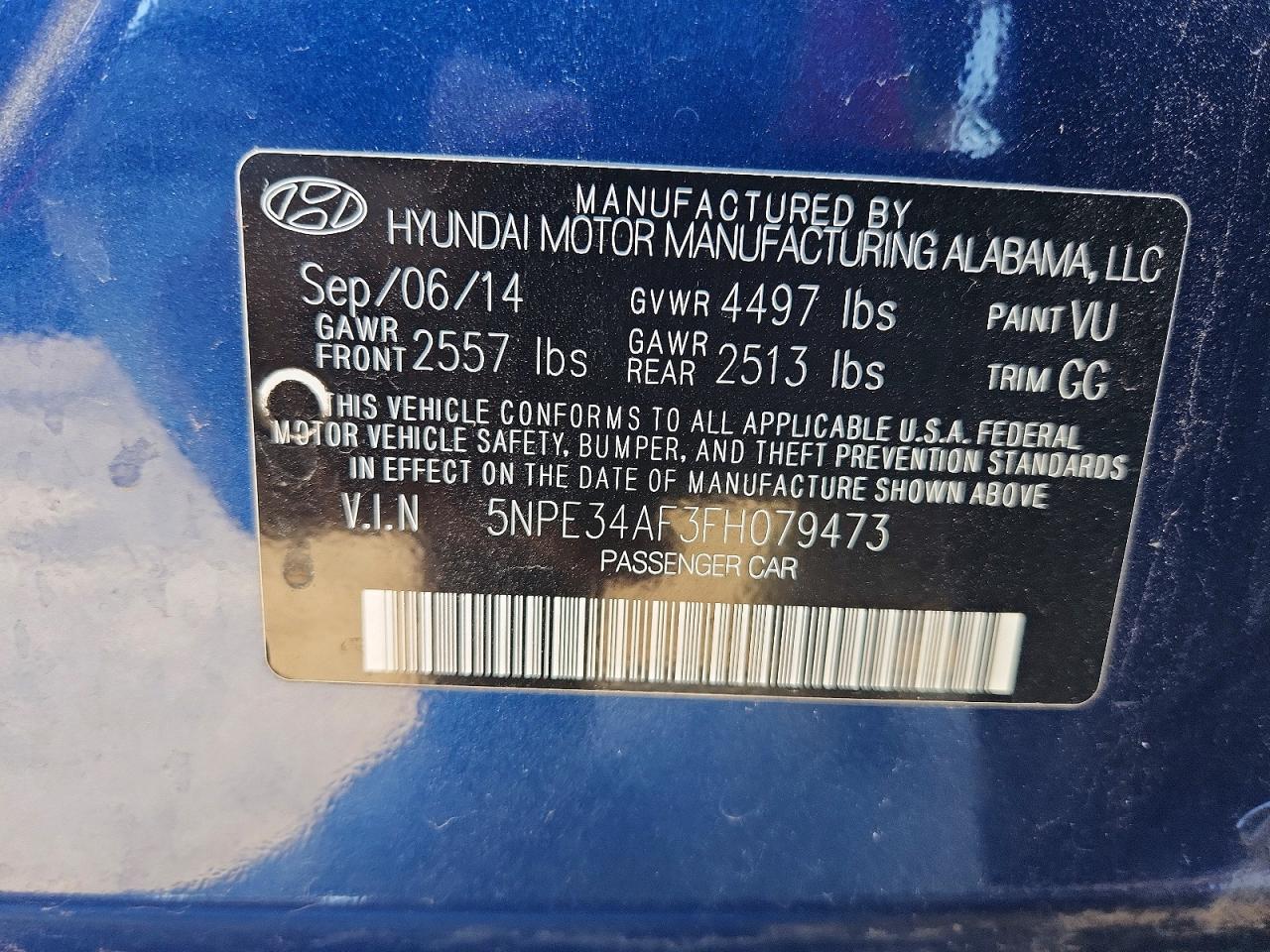 2015 HYUNDAI SONATA
