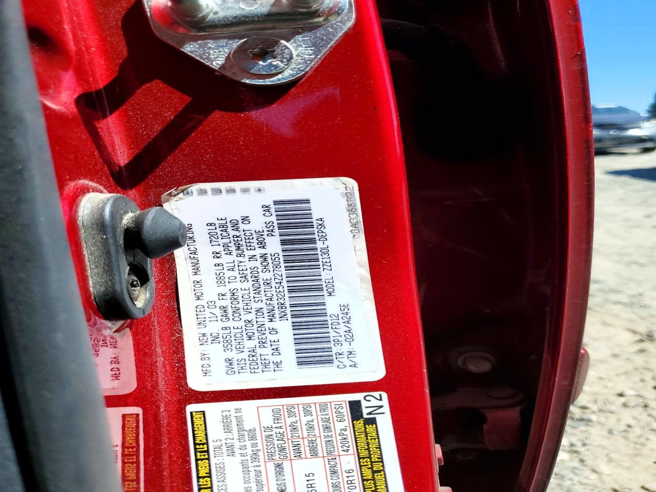 2004 TOYOTA COROLLA