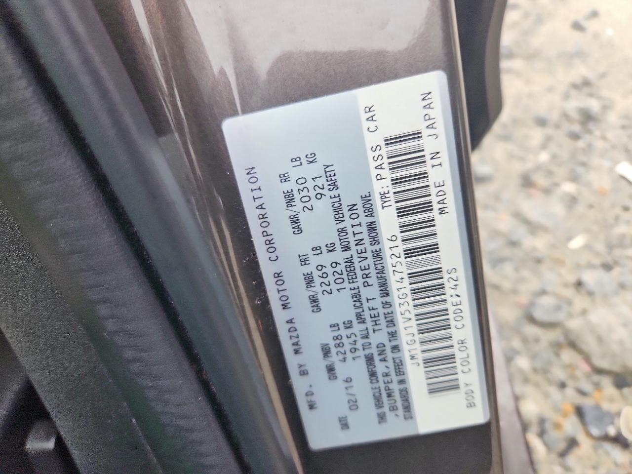 2016 MAZDA 6