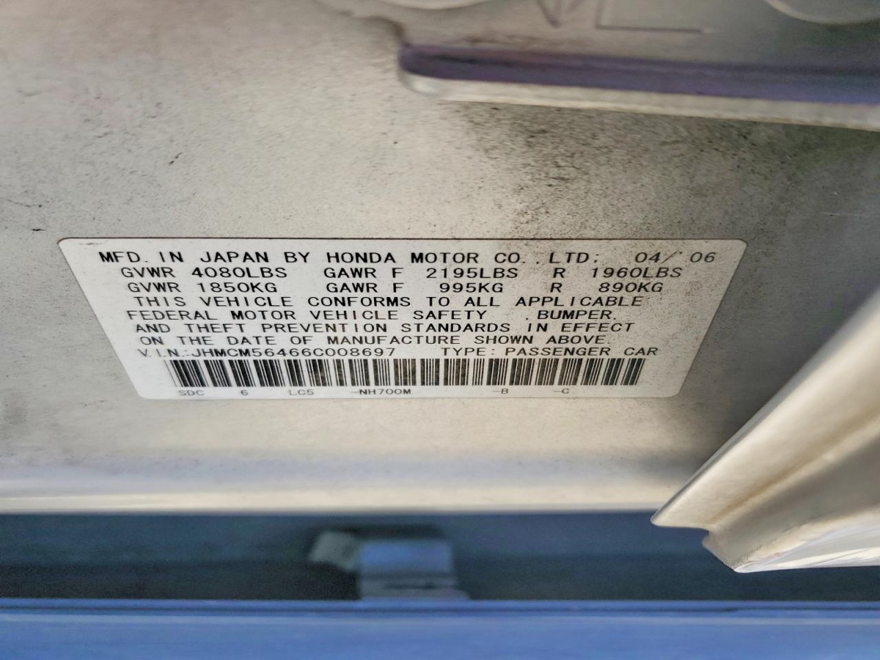 2006 HONDA ACCORD