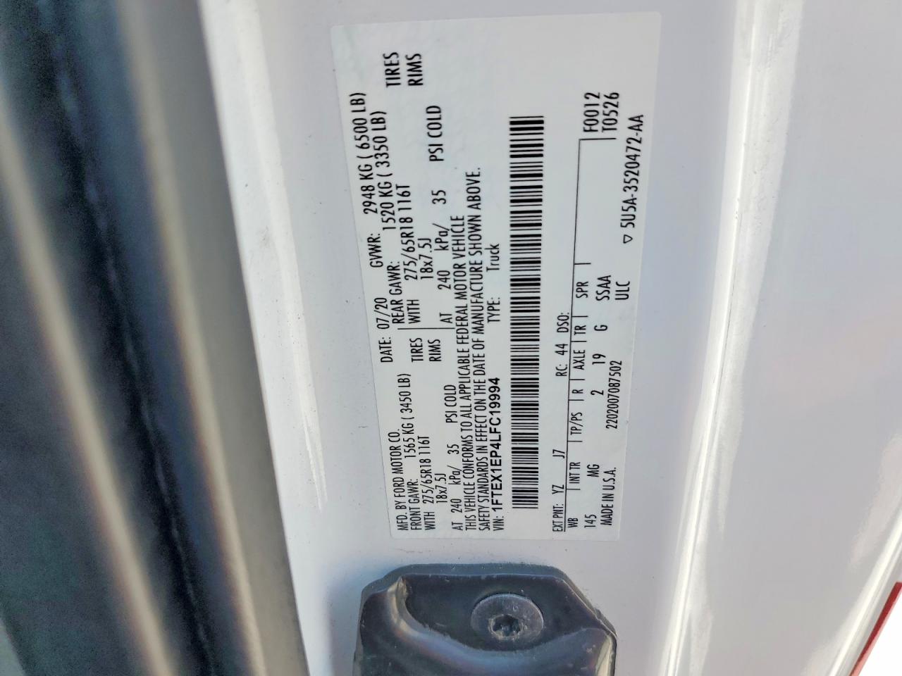 2020 FORD F150