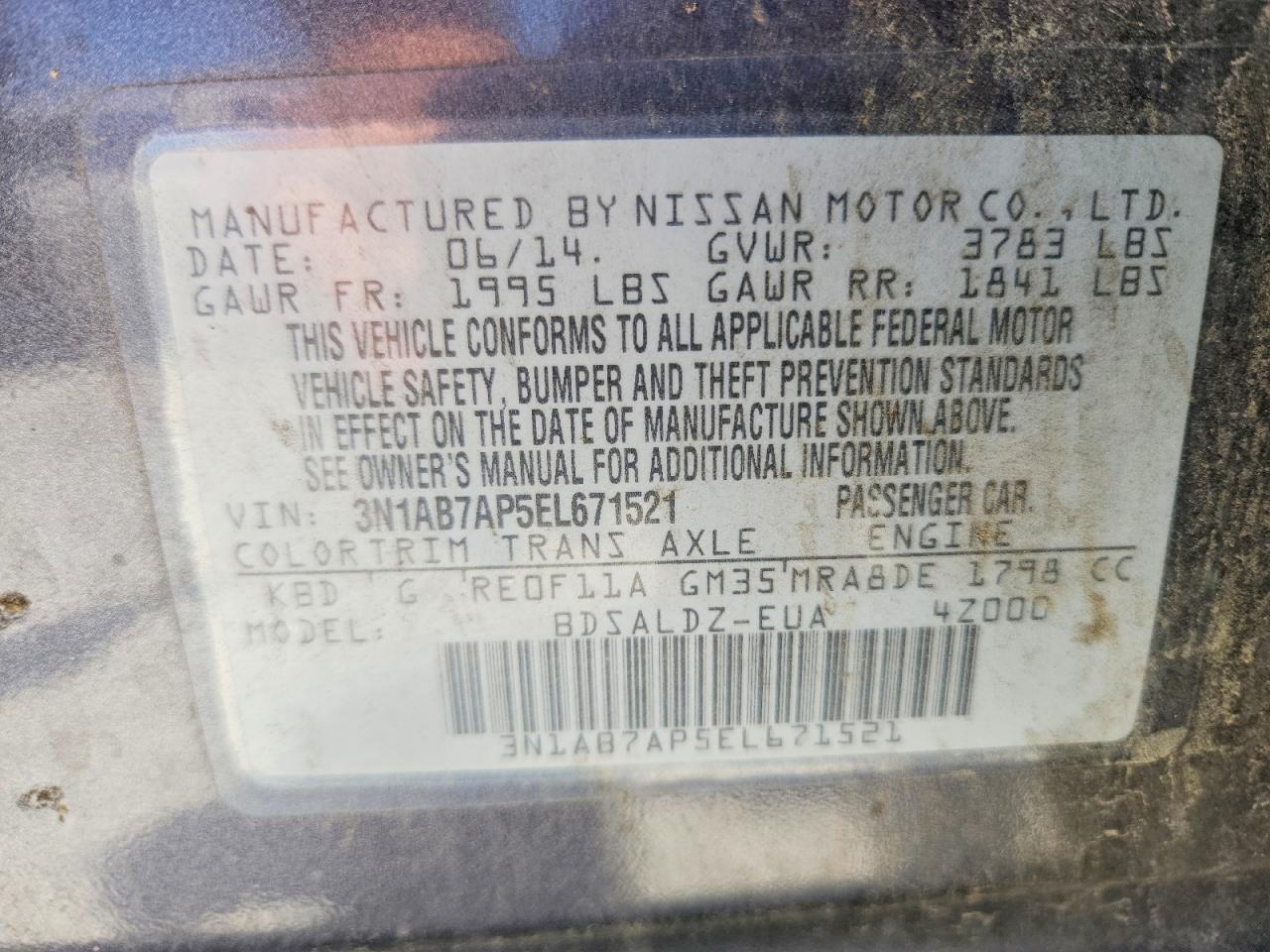 2014 NISSAN SENTRA