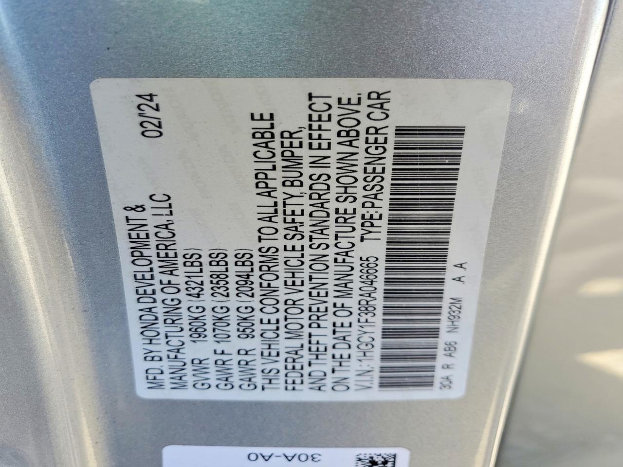 2024 HONDA ACCORD