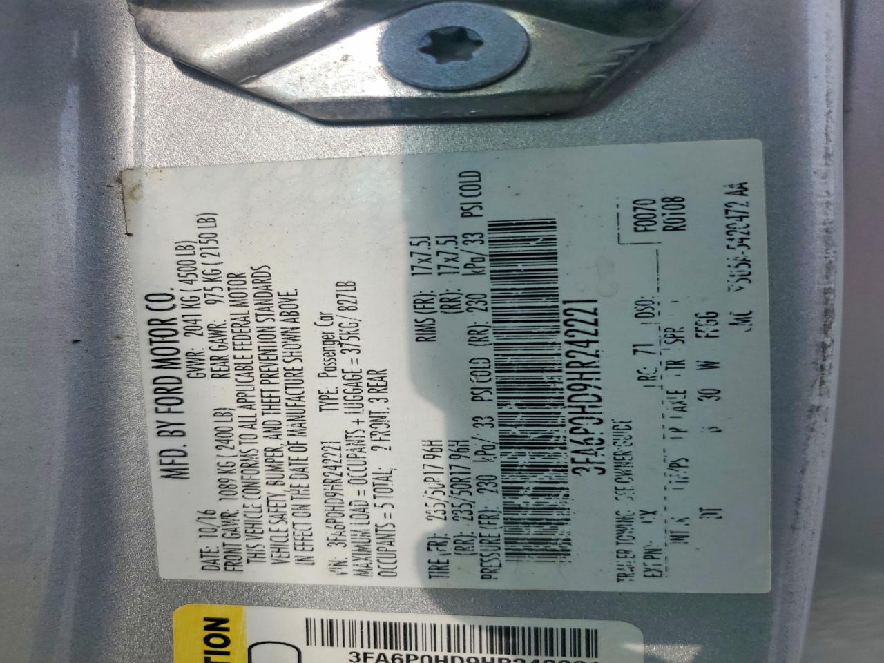 2017 FORD FUSION
