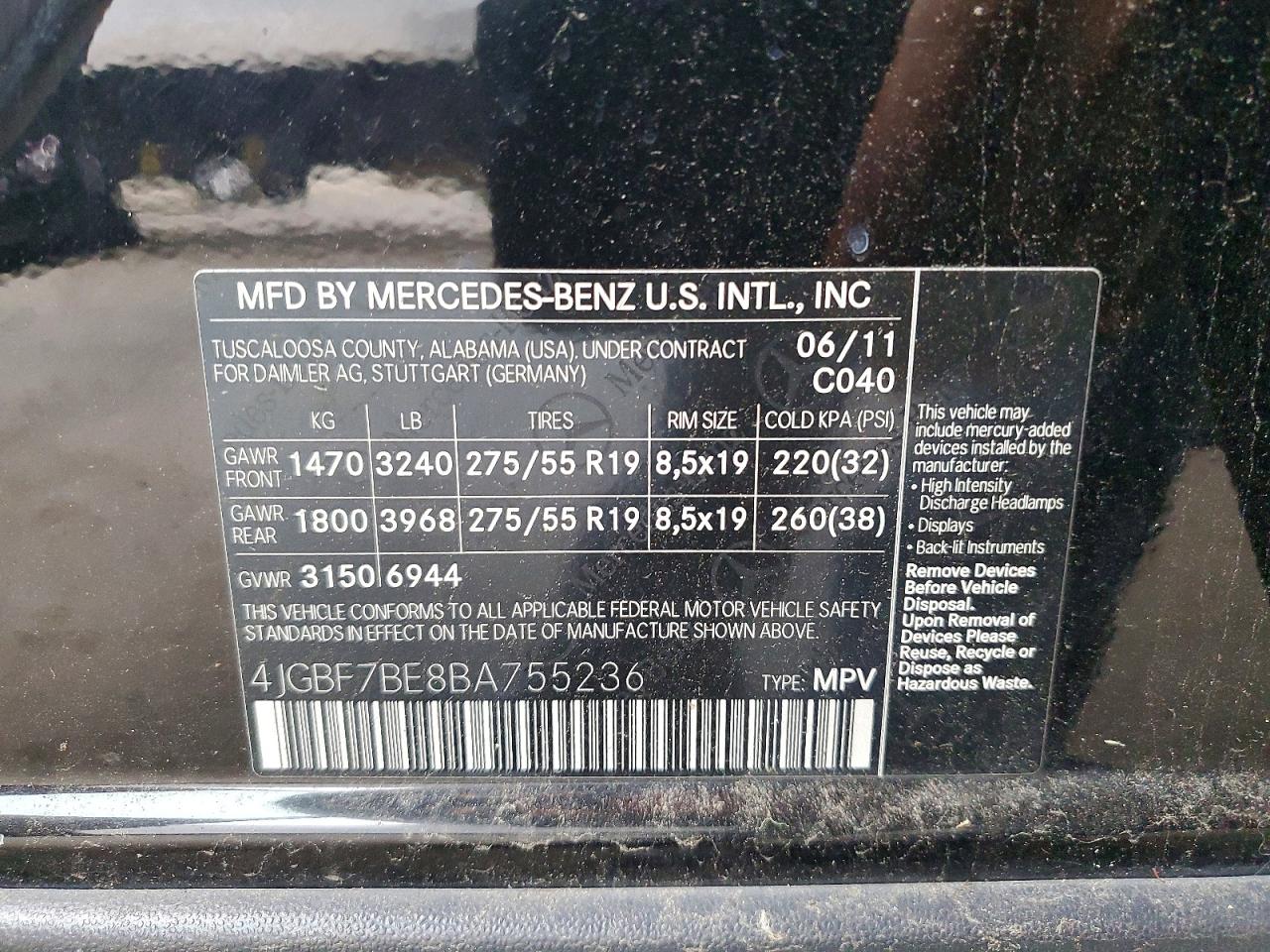 2011 MERCEDES-BENZ GL-CLASS