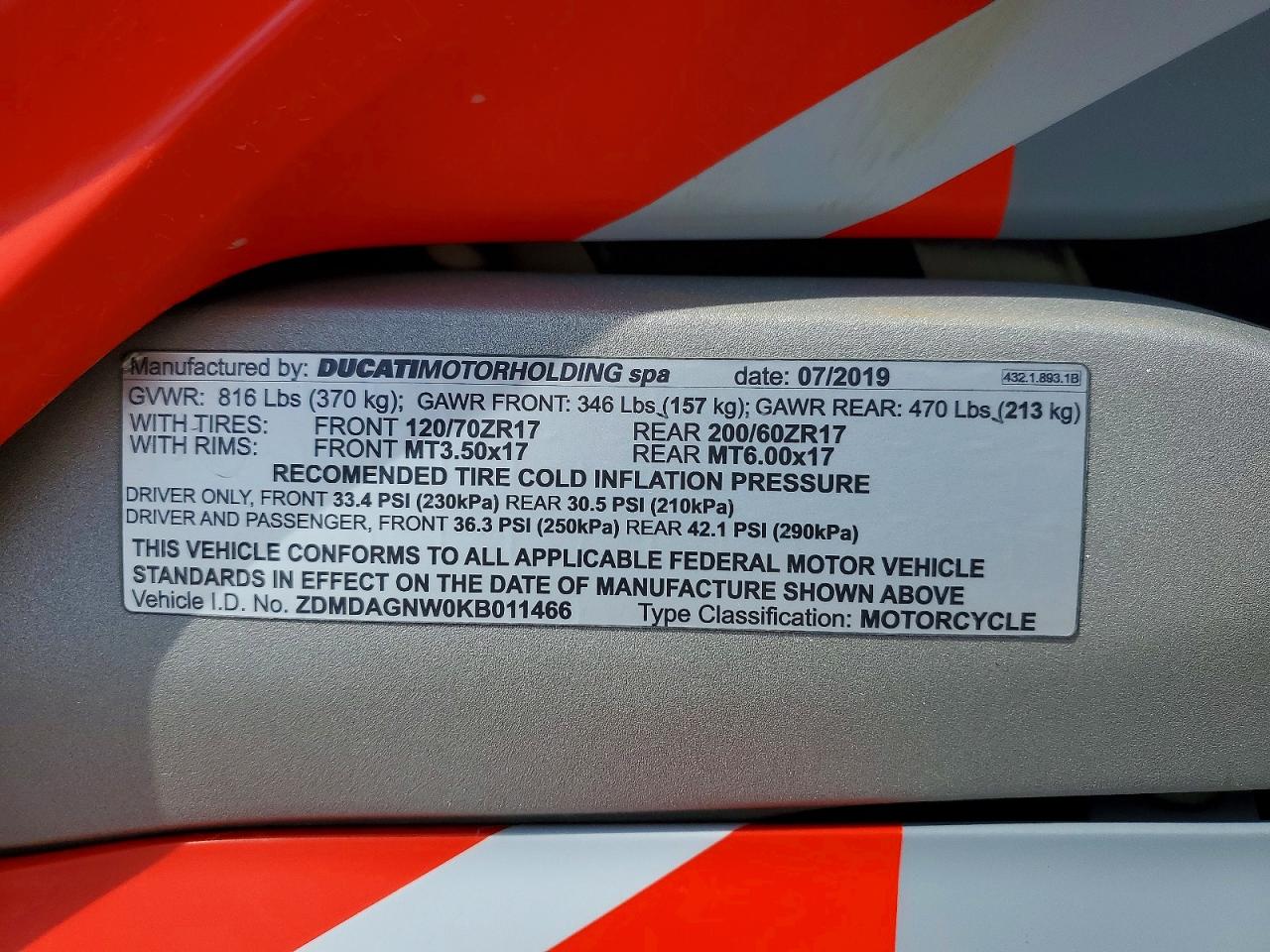 2019 DUCATI PANIGALE