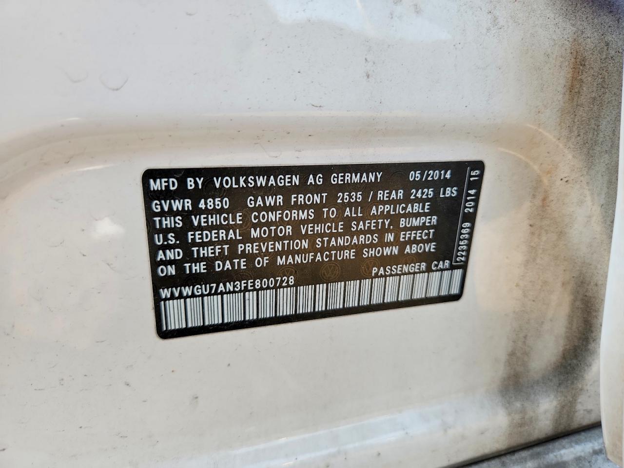 2015 VOLKSWAGEN CC