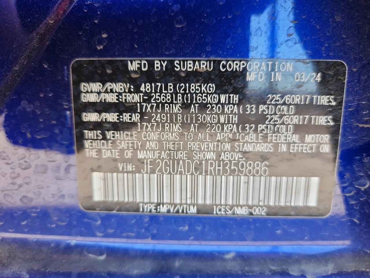 2024 SUBARU CROSSTREK