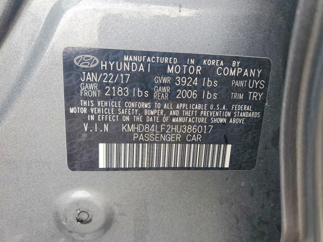 2017 HYUNDAI ELANTRA