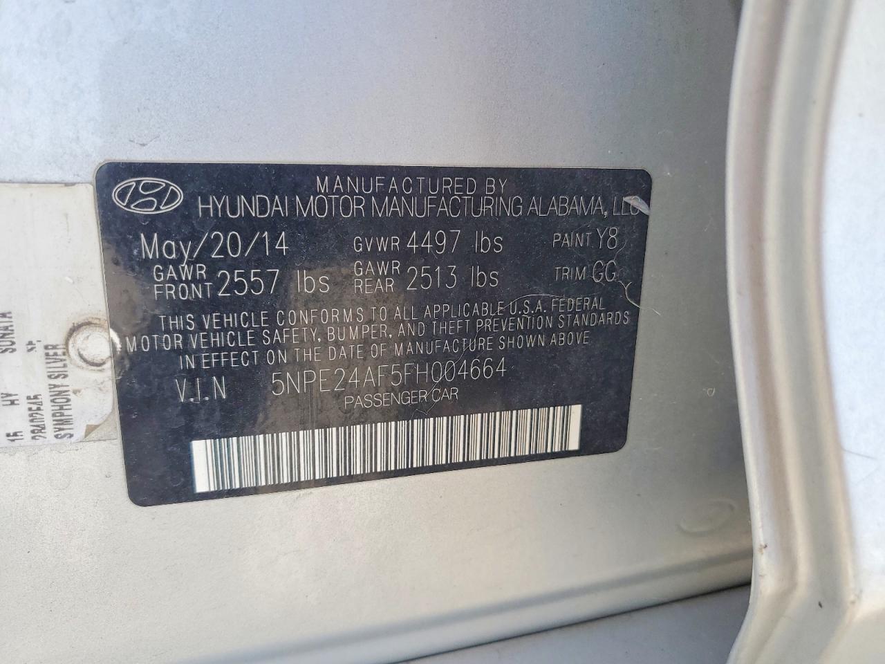 2015 HYUNDAI SONATA