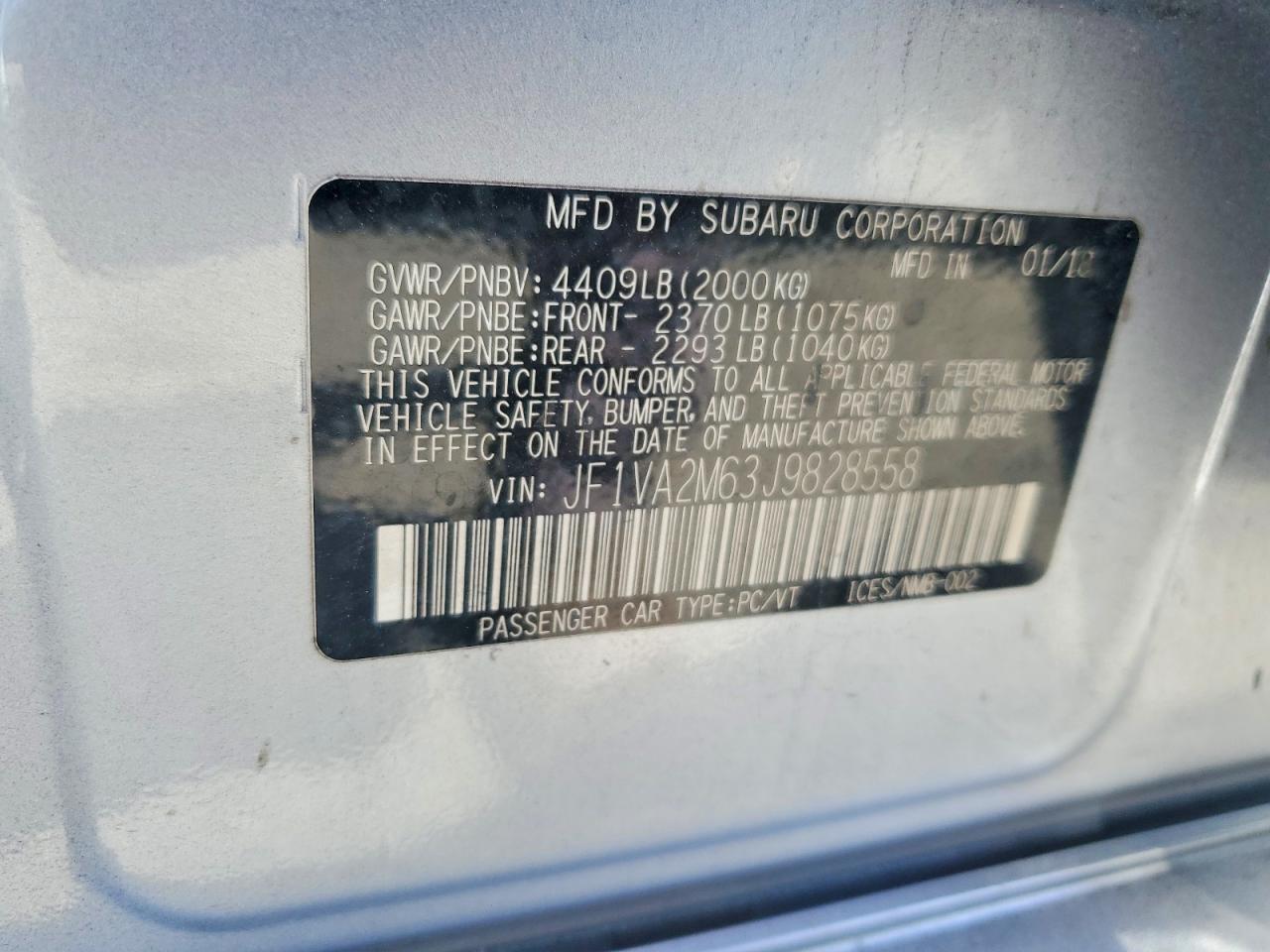 2018 SUBARU WRX