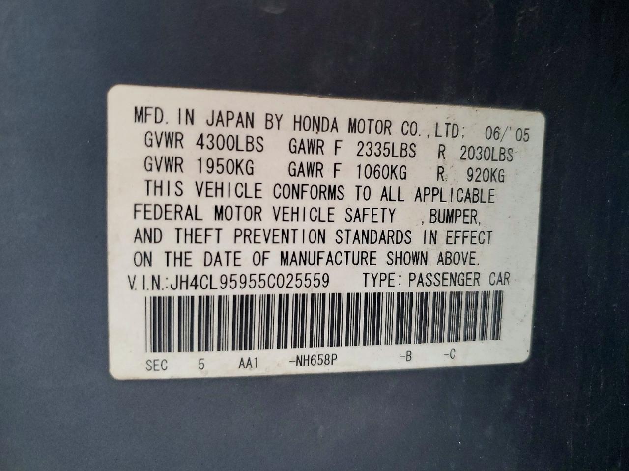 2005 ACURA TSX