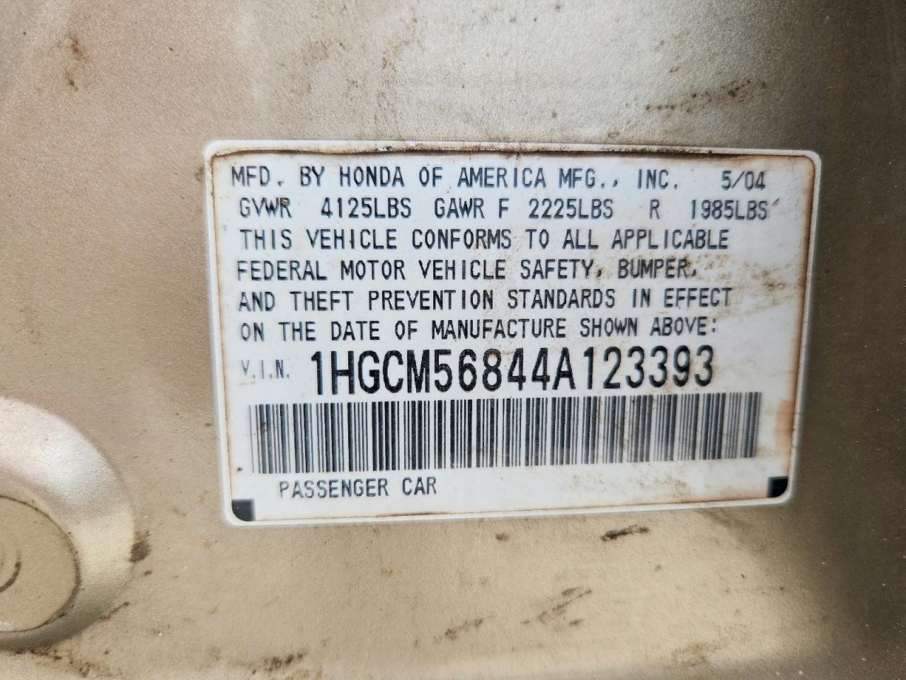 2004 HONDA ACCORD