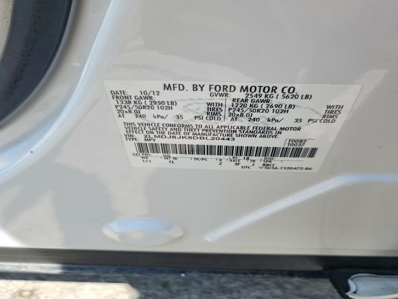 2013 LINCOLN MKX