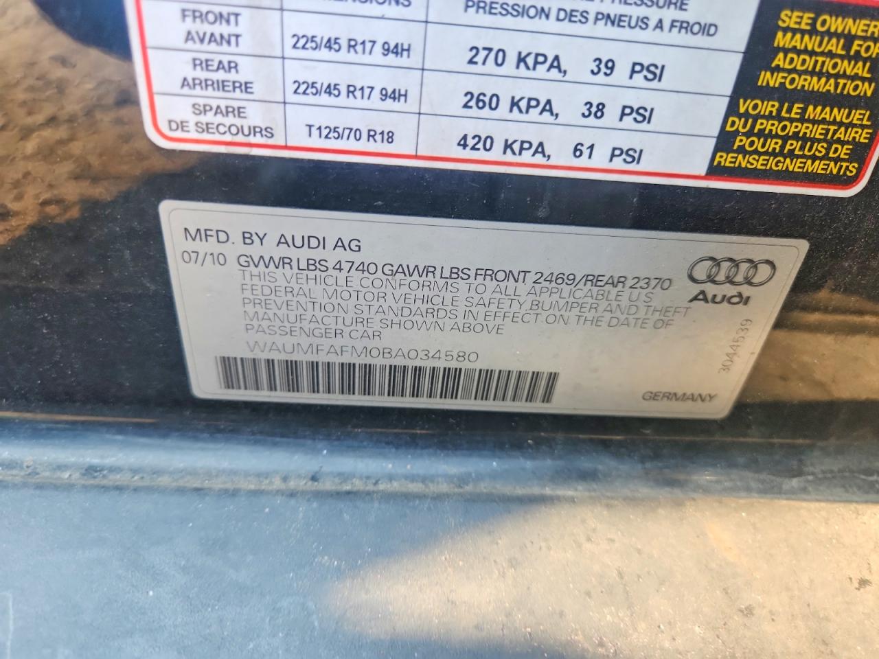 2011 AUDI A3