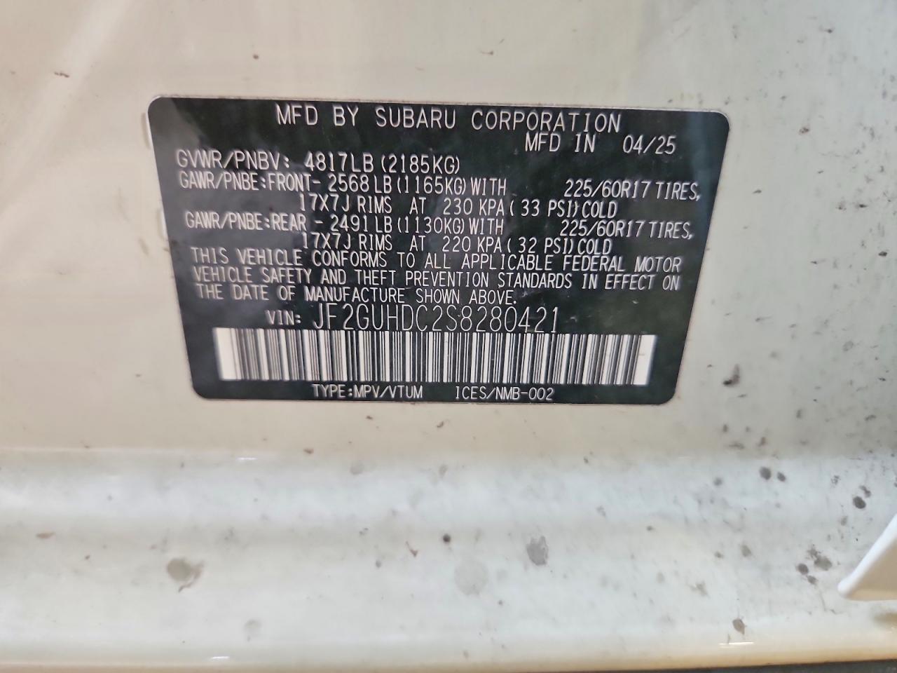 2025 SUBARU CROSSTREK