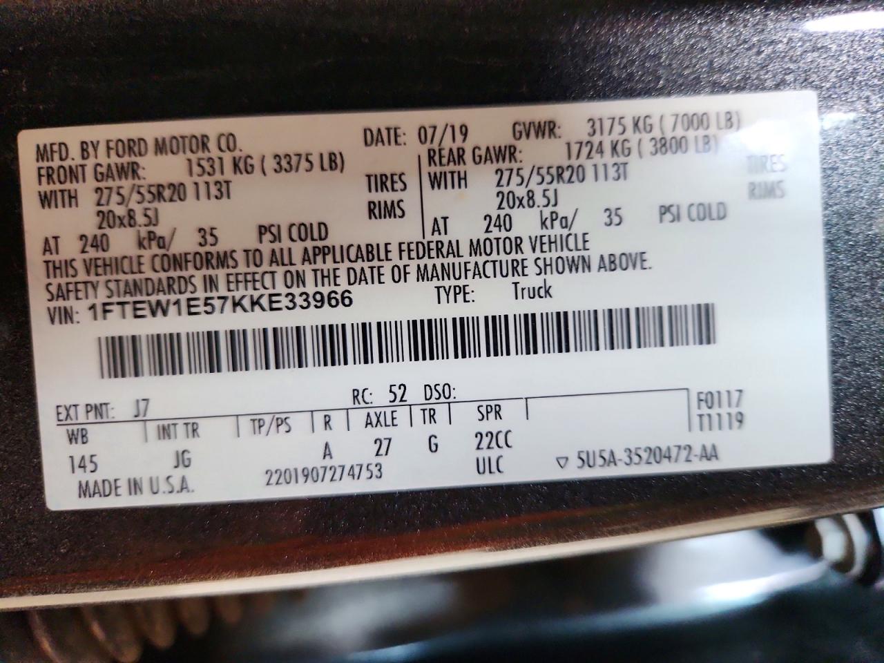 2019 FORD F150