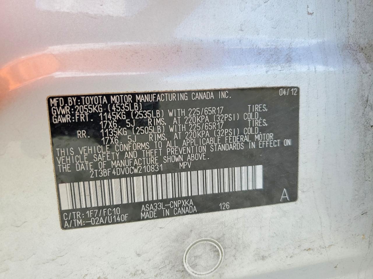 2012 TOYOTA RAV4