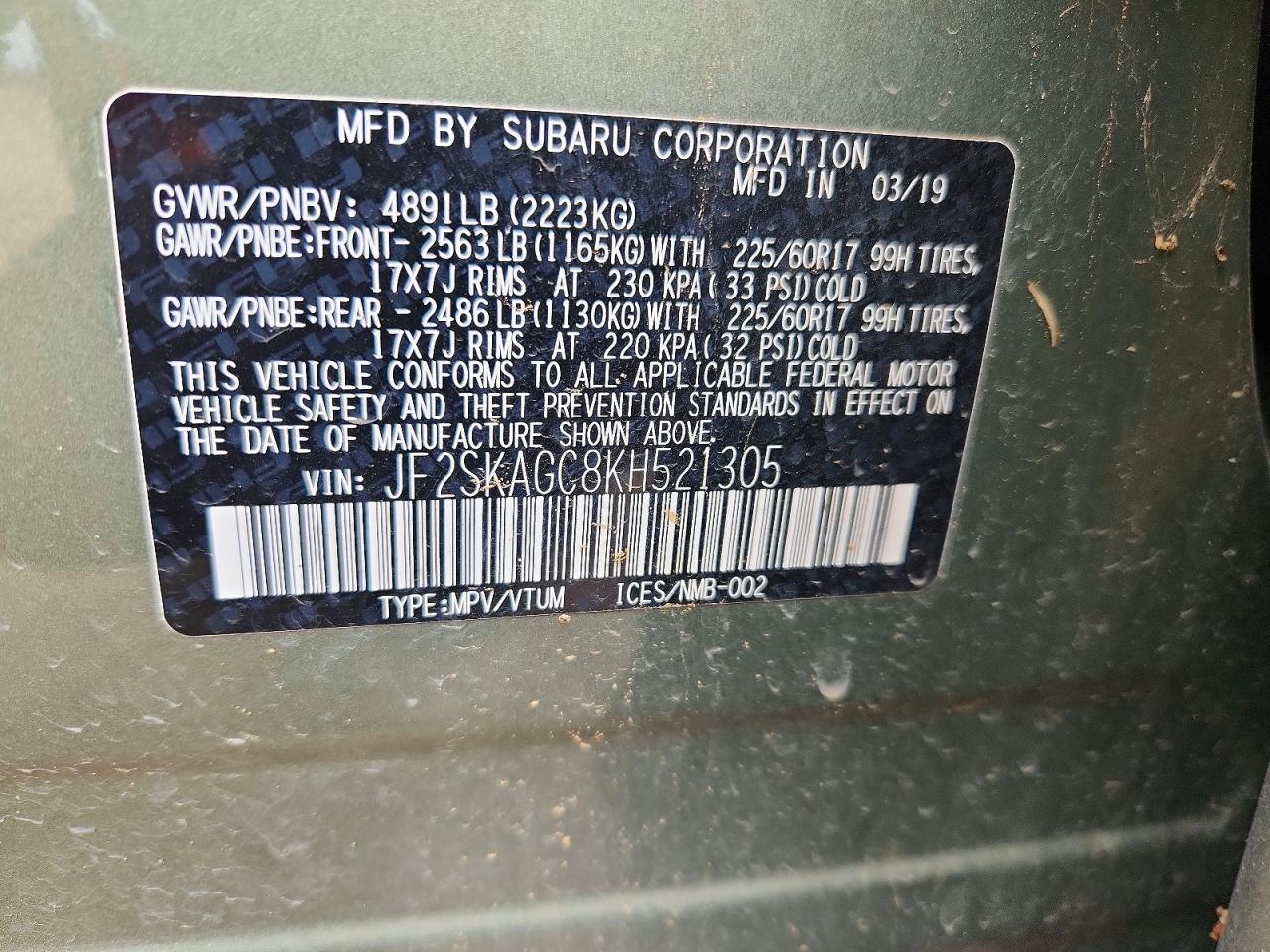 2019 SUBARU FORESTER