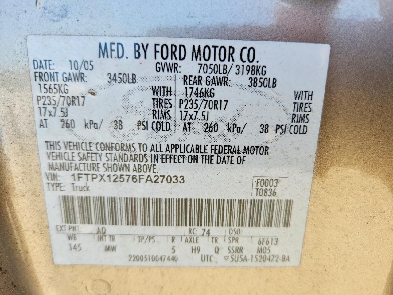 2006 FORD F150