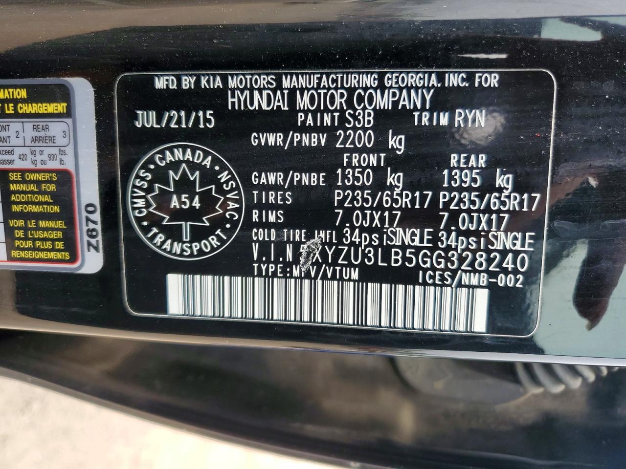 2016 HYUNDAI SANTA FE