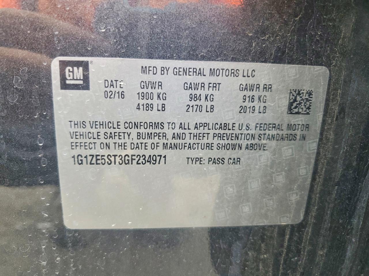 2016 CHEVROLET MALIBU