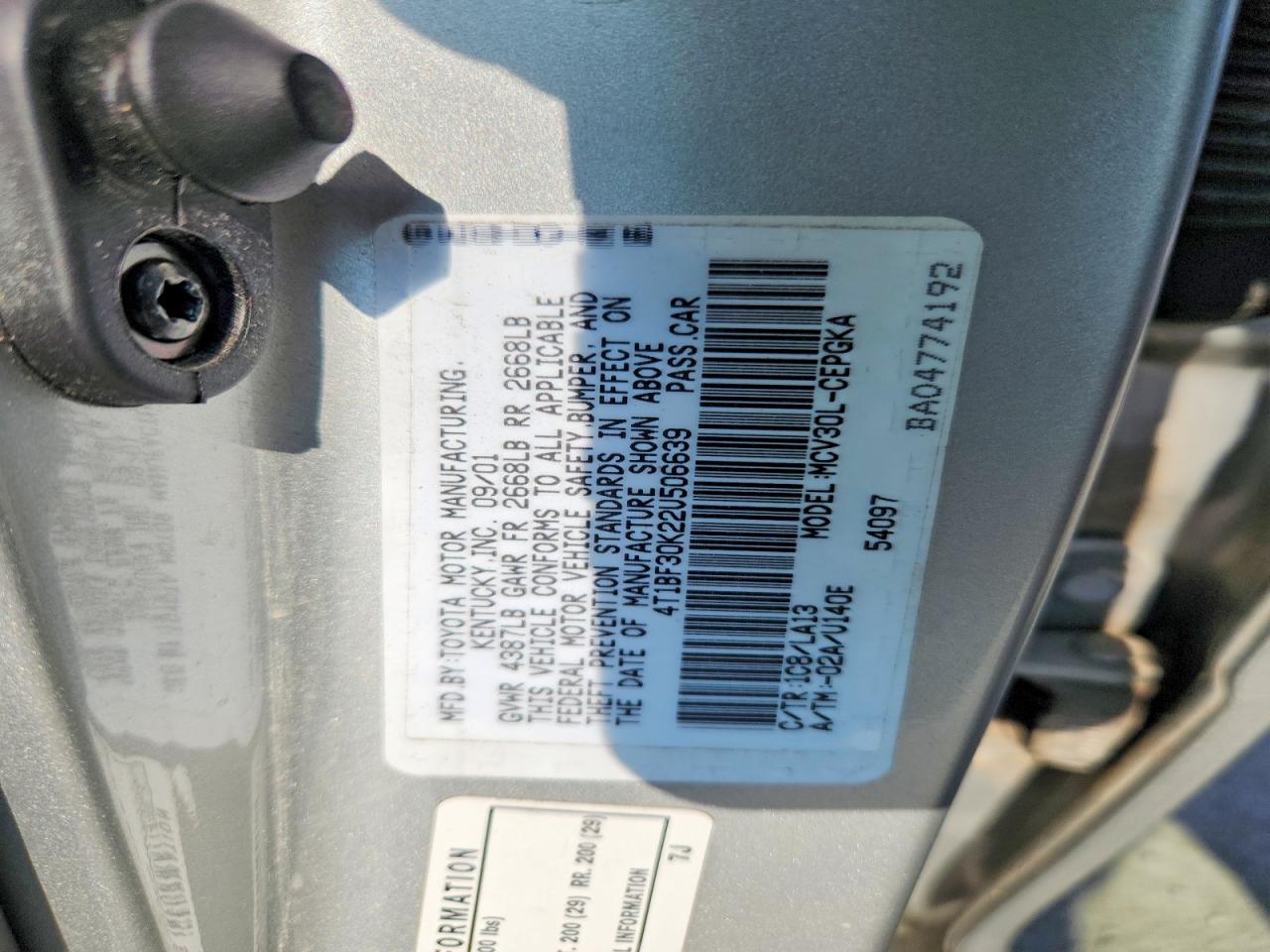2002 TOYOTA CAMRY