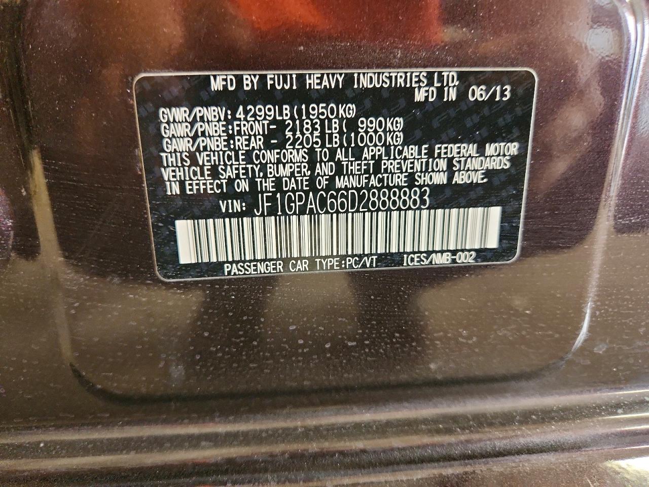 2013 SUBARU IMPREZA