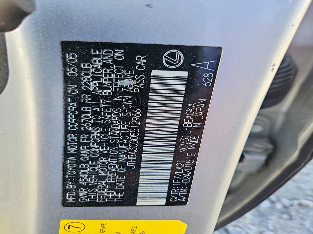 2005 LEXUS ES330