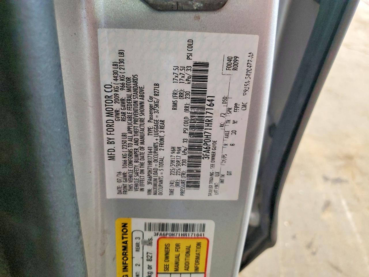 2017 FORD FUSION