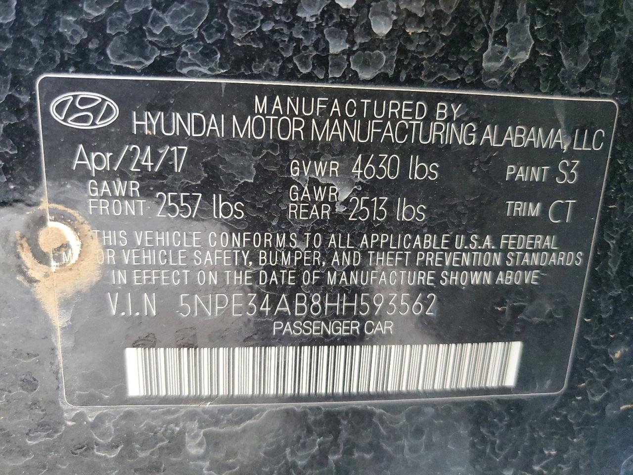 2017 HYUNDAI SONATA