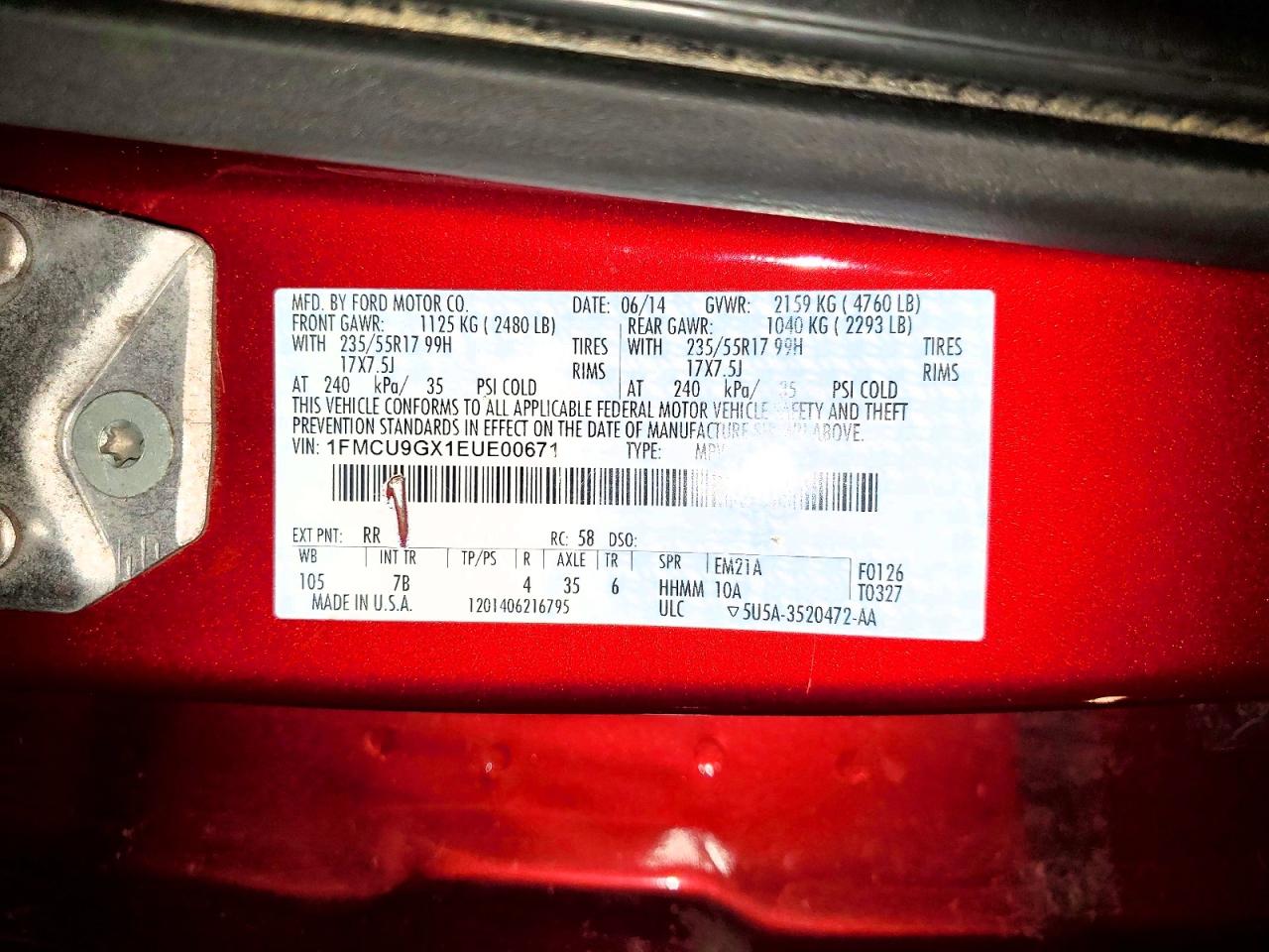 2014 FORD ESCAPE
