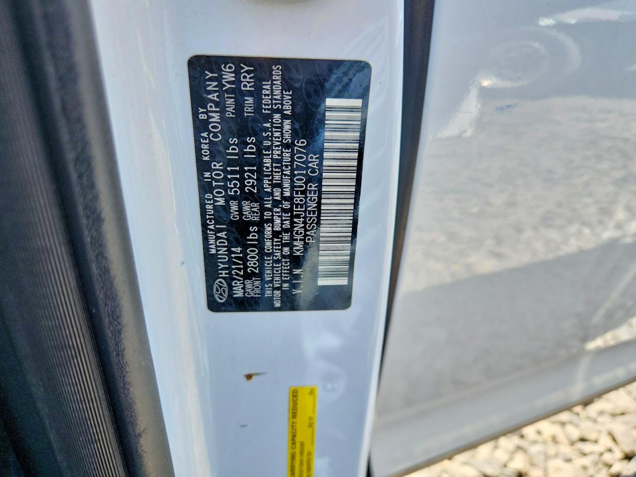 2015 HYUNDAI GENESIS