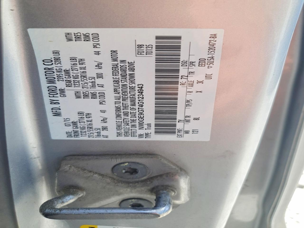 2016 FORD TRANSIT