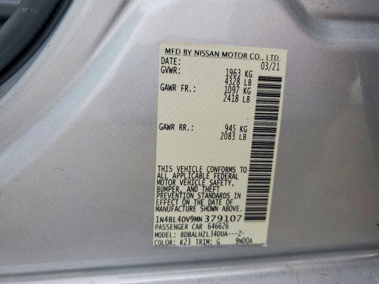 2021 NISSAN ALTIMA