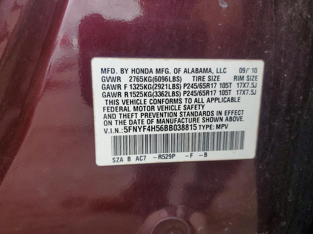 2011 HONDA PILOT