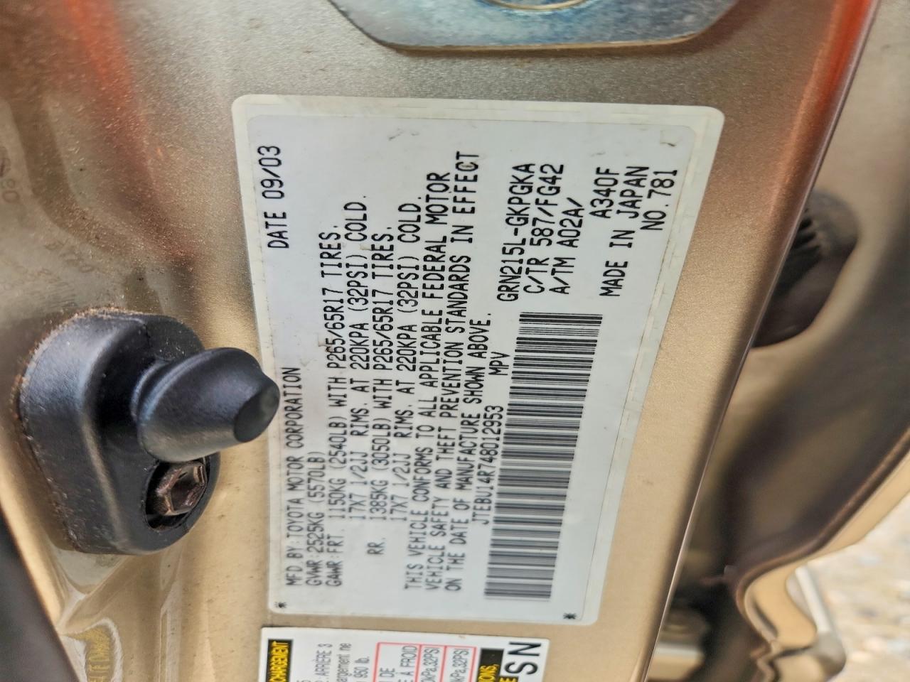 2004 TOYOTA 4RUNNER