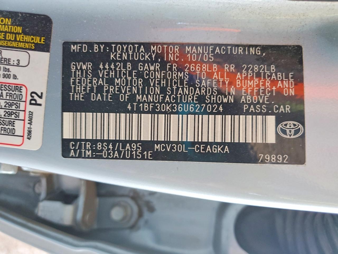 2006 TOYOTA CAMRY