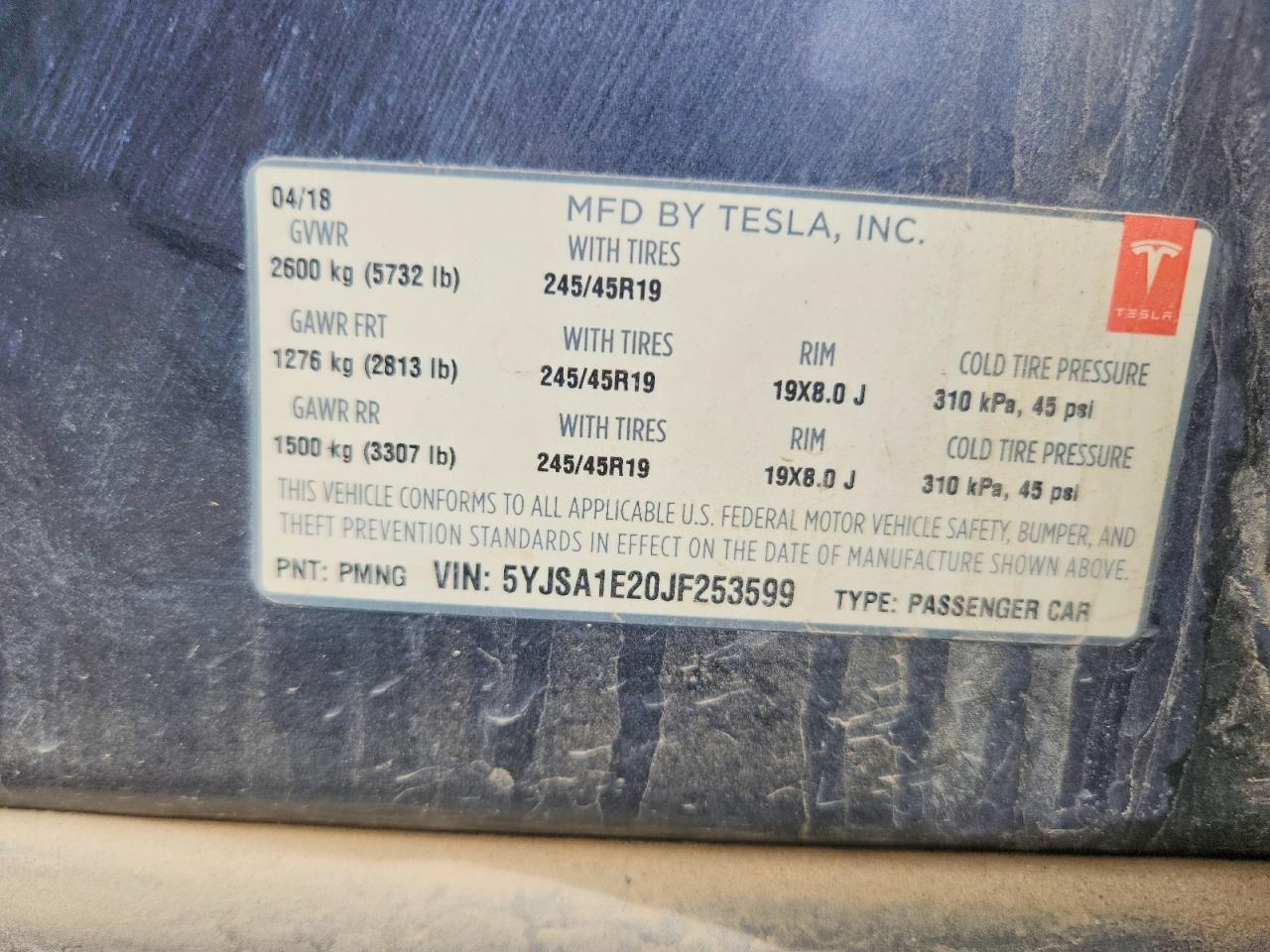 2018 TESLA MODEL S
